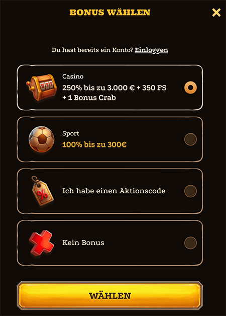 Lizaro Casino™ Registrierung